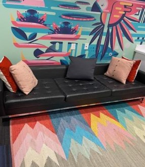 Black Leather 3 Seat Couch