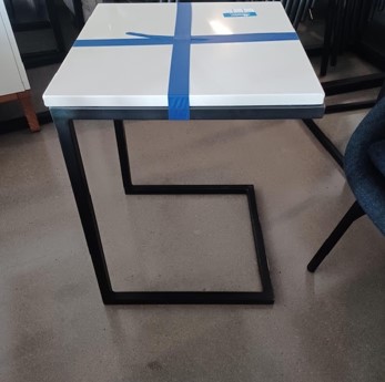 Stone/Black Side Table