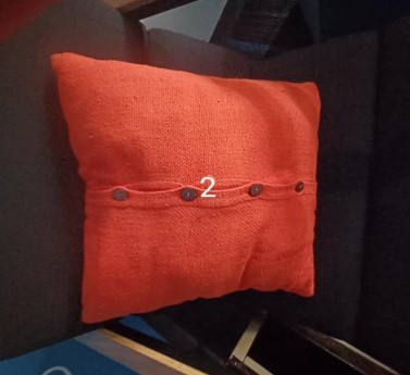 Pillow, with buttons