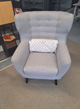 [#00-22] Chair, Wing-Backed, Light Grey