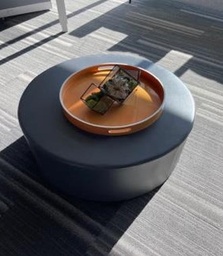 [#00-68] Round Leather Ottoman