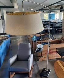 [#00-118] Floor Lamp Tanshade/Black Stone Base