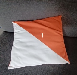 [#00-164] Pillow, white/orange
