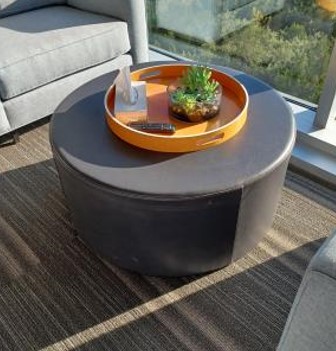 Ottoman Brown Leather