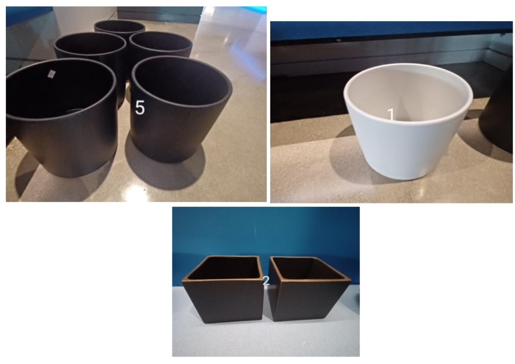 Planters, various shapes/sizes