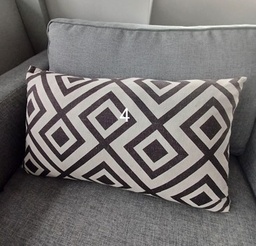 [#00-142] Pillow, white/black pattern